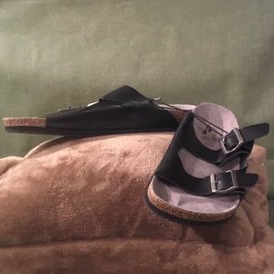 Falls Creek Mens Buckled James Sandal - Black 11M